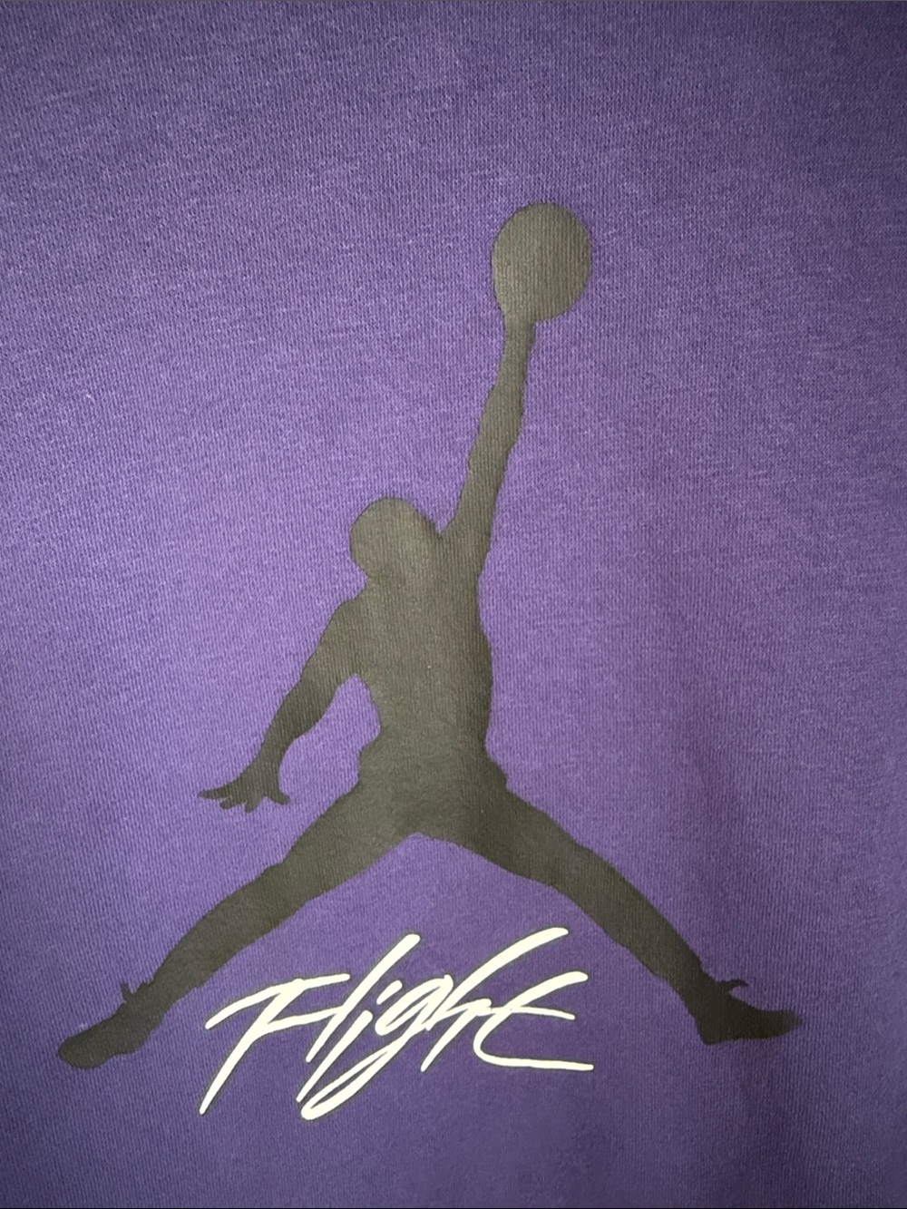 Nike Purple Hoodie with Black Jumpman & Flight Script